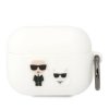 Karl Lagerfeld KLACAPSILKCW AirPods Procover biały/white Silicone Karl & Choupette